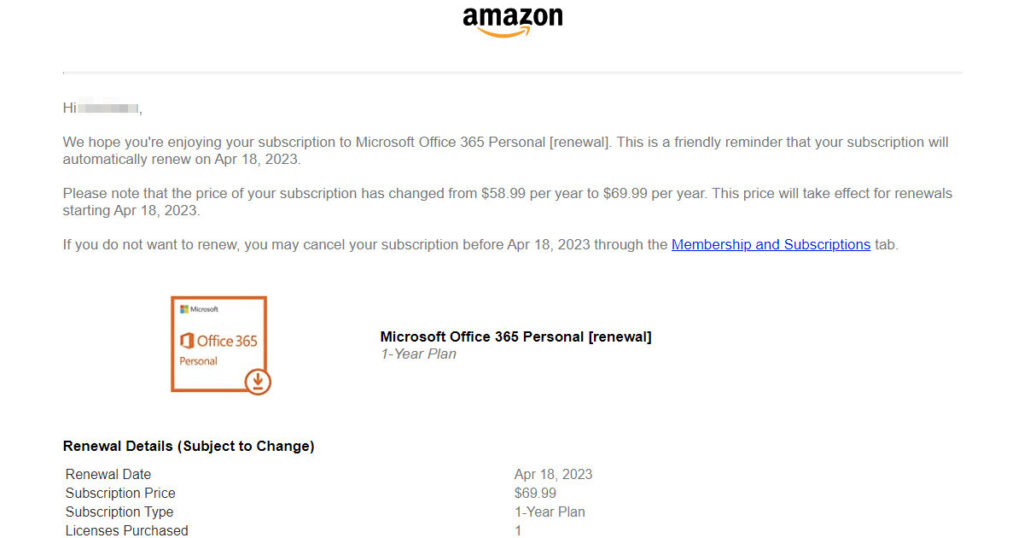 Office365 Price-Changed