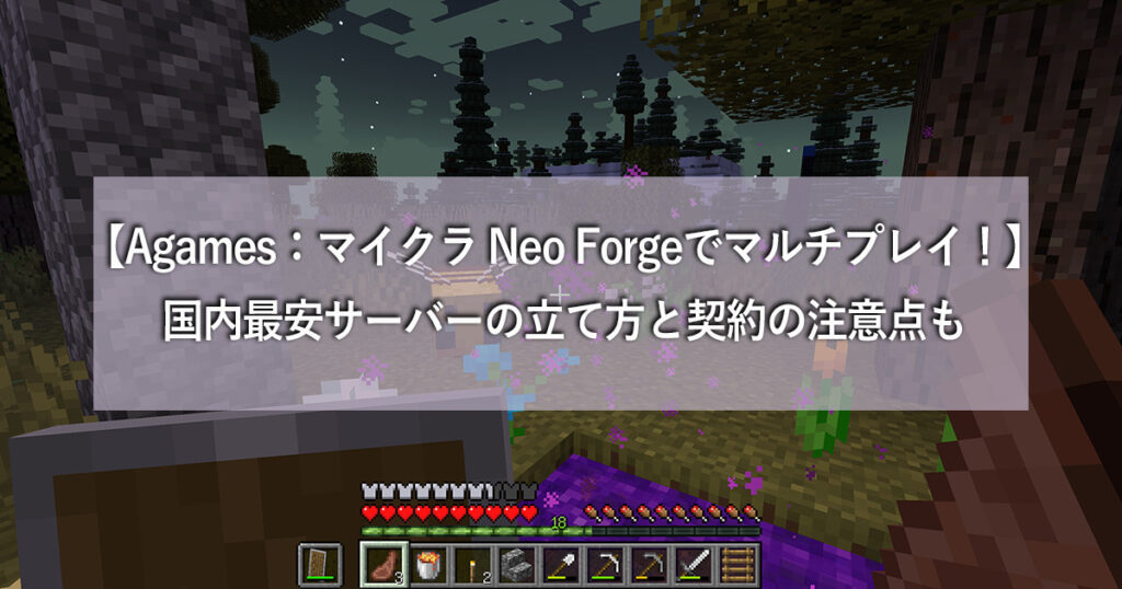 【Agames：マイクラ NeoForgeで黄昏の森マルチプレイ！】国内最安サーバーの立て方と契約の注意点も