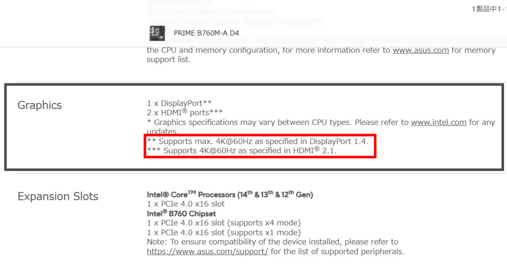 ASUS PRIME-B760M-A-D4 Output-Interface