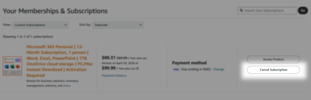 Cancel Auto-Renewal@US-Amazon