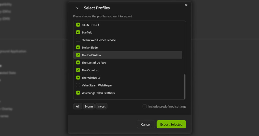 Check OFF Profiles