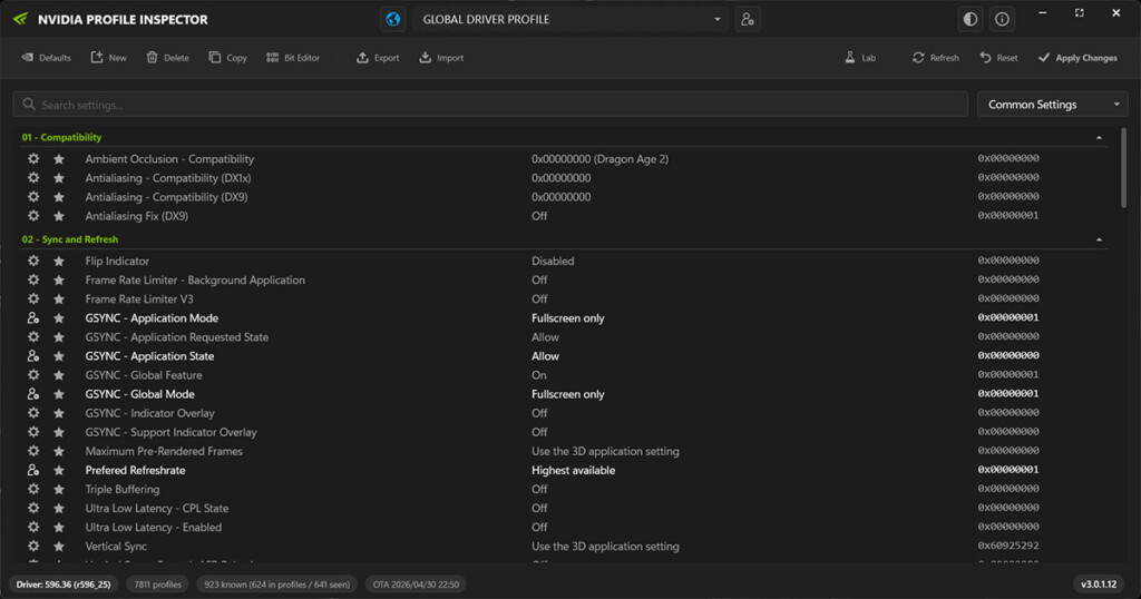 Custom-Profile @Nvidia Profile Inspector