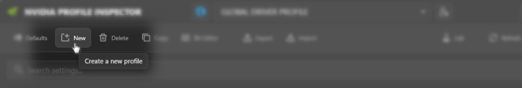 NEW -create a new profile