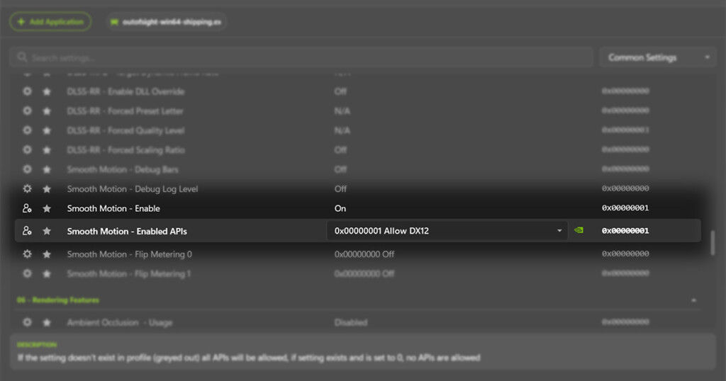 Settings Optional Field