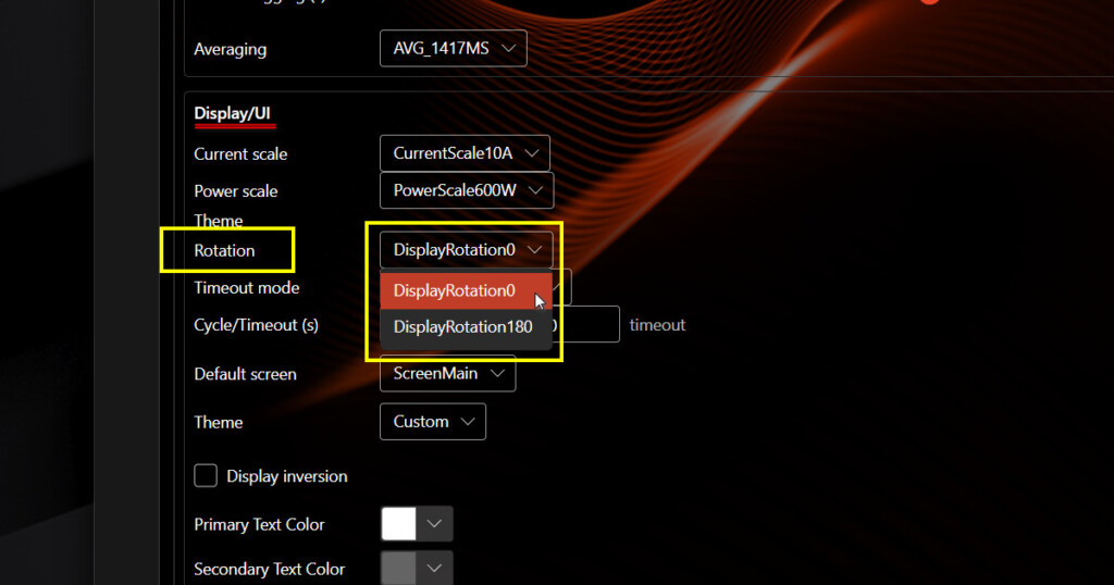 Display Rotation Default and 180°