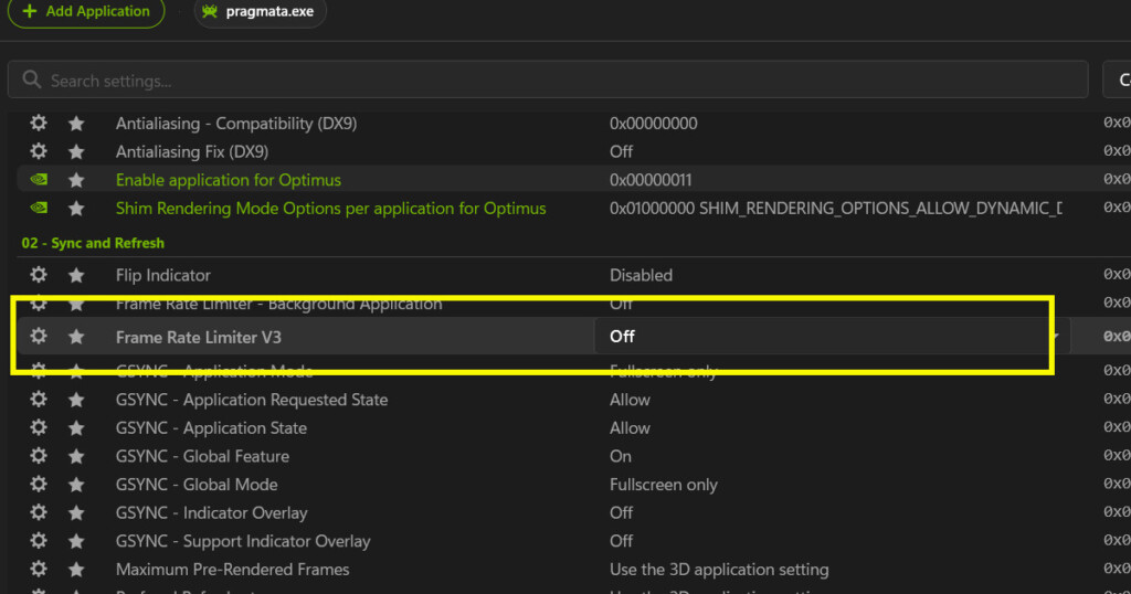 Framerate Cap OFF@NPI